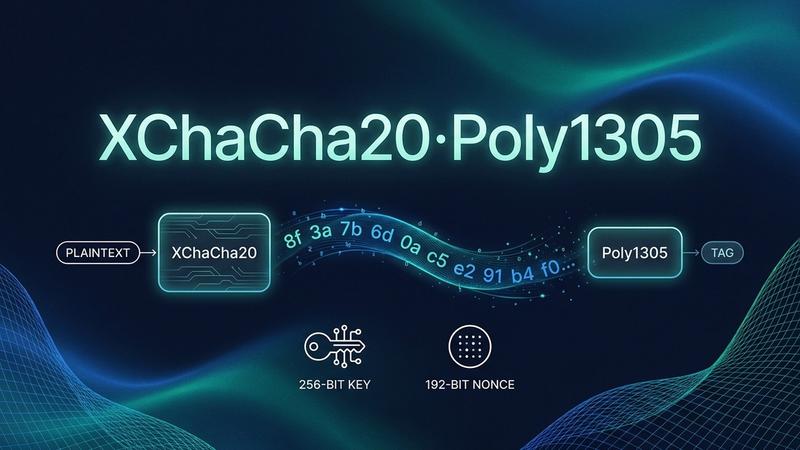 Diagram comparing XChaCha20-Poly1305 and AES-GCM encryption for password managers